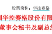 伊犁哈萨克华控赛格董事长、董秘、副总经理三高管同日辞职
